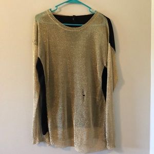 Black and Gold Sheer Dressy Top
